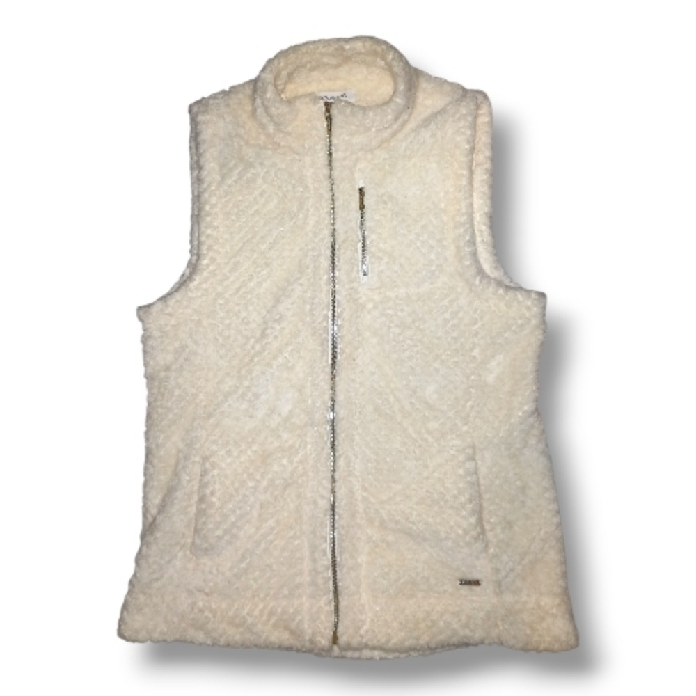 Calvin Klein | Fleece Full-Zip Vest | Ivory | Size Medium | EUC - Picture 2 of 10